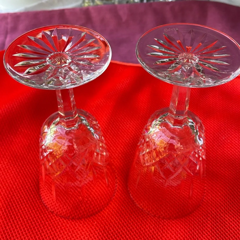 Set of 2 Vintage Crystal Waterford Wine Glasses..Lismore Pattern signed